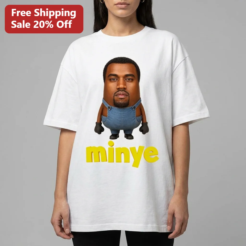 Minye Tee Funny Kanye West Minion Parody Graphic T-Shirt Hip Hop Meme Shirt