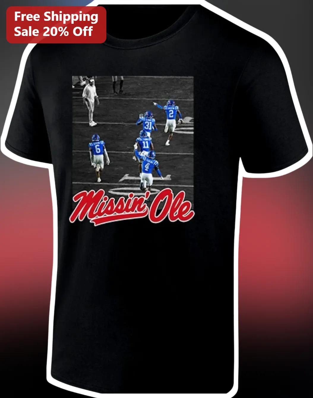 Missin' Ole Tee Retro Vintage Style Graphic T-Shirt for College Football Fans and Alumni