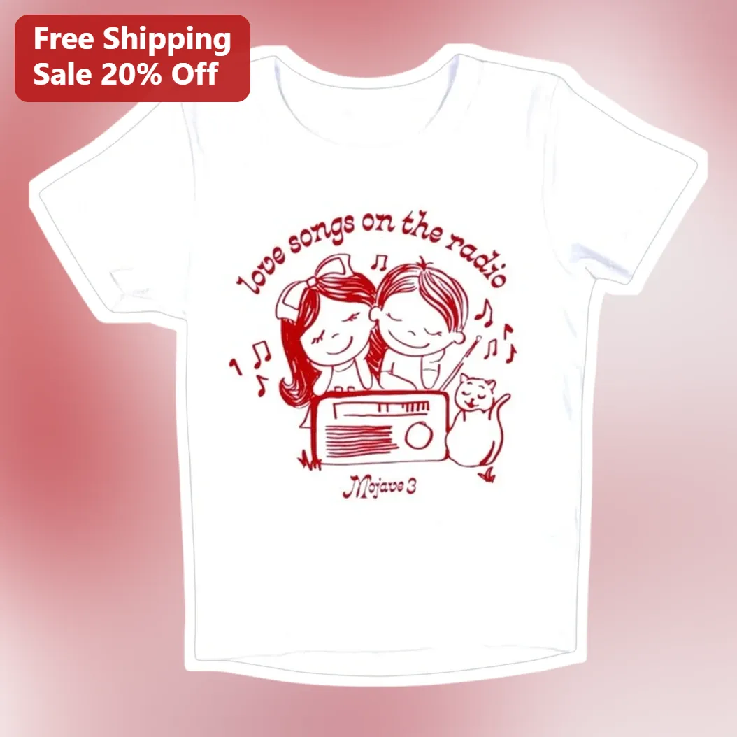 Mojave 3 Love Songs on the Radio Tee, Retro Indie Rock Band Graphic Shirt for Music Fans