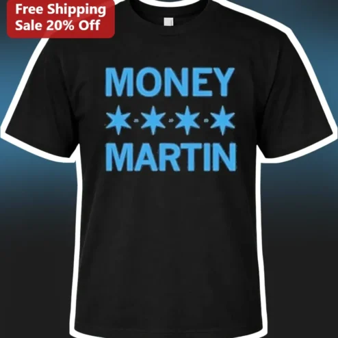 Money Martin Tee Black Cotton Graphic T-Shirt for Wrestling Fans