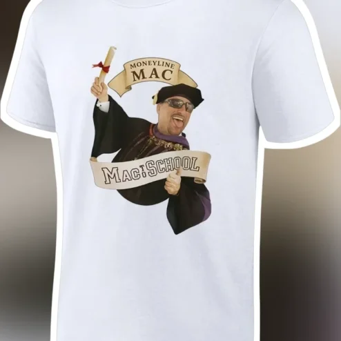 Moneyline Mac Mac School Graphic Tee The College Experience Sports Betting Humor Shirt
