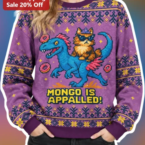 MONGO IS APPALLED! Dungeon Crawler Carl Pixel Art Cat Sweatshirt