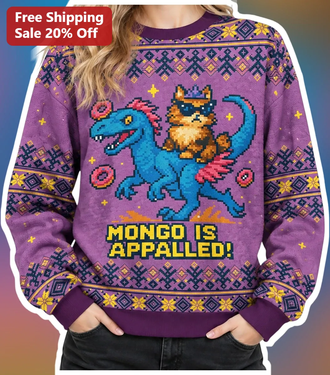 MONGO IS APPALLED! Dungeon Crawler Carl Pixel Art Cat Sweatshirt