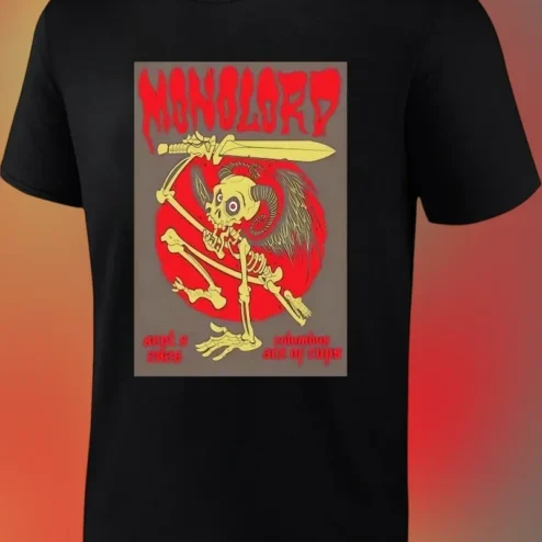 Monolord Doom Metal Skeleton Ram Graphic Tee Vintage Gig Poster Style Shirt