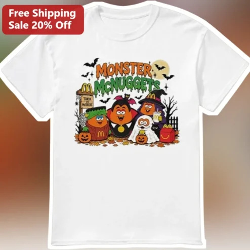 Monster McNuggets Halloween Graphic Tee Funny Spooky Food Shirt Gift