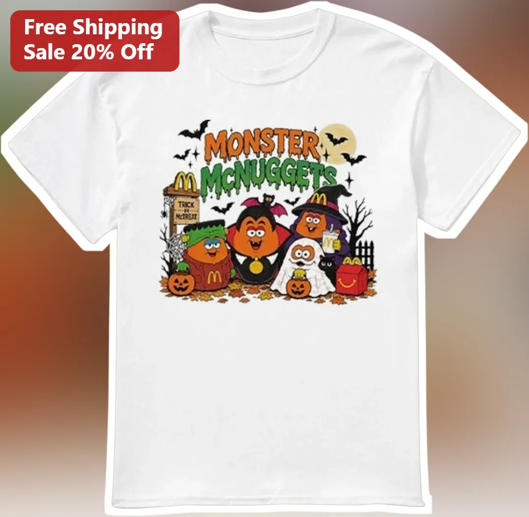 Monster McNuggets Halloween Graphic Tee Funny Spooky Food Shirt Gift