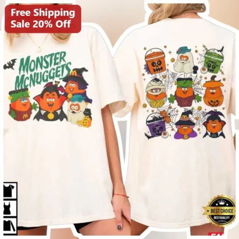 Monster McNuggets Halloween Graphic Tee Vintage McDonaldland Characters Spooky Shirt