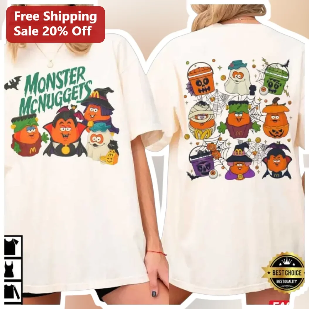 Monster McNuggets Halloween Graphic Tee Vintage McDonaldland Characters Spooky Shirt