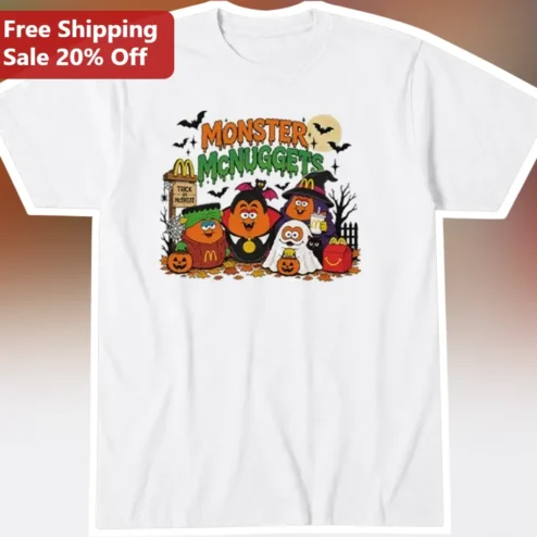 Monster McNuggets Halloween Tee Vintage 90s Spooky Chicken Nugget Costume Graphic Shirt