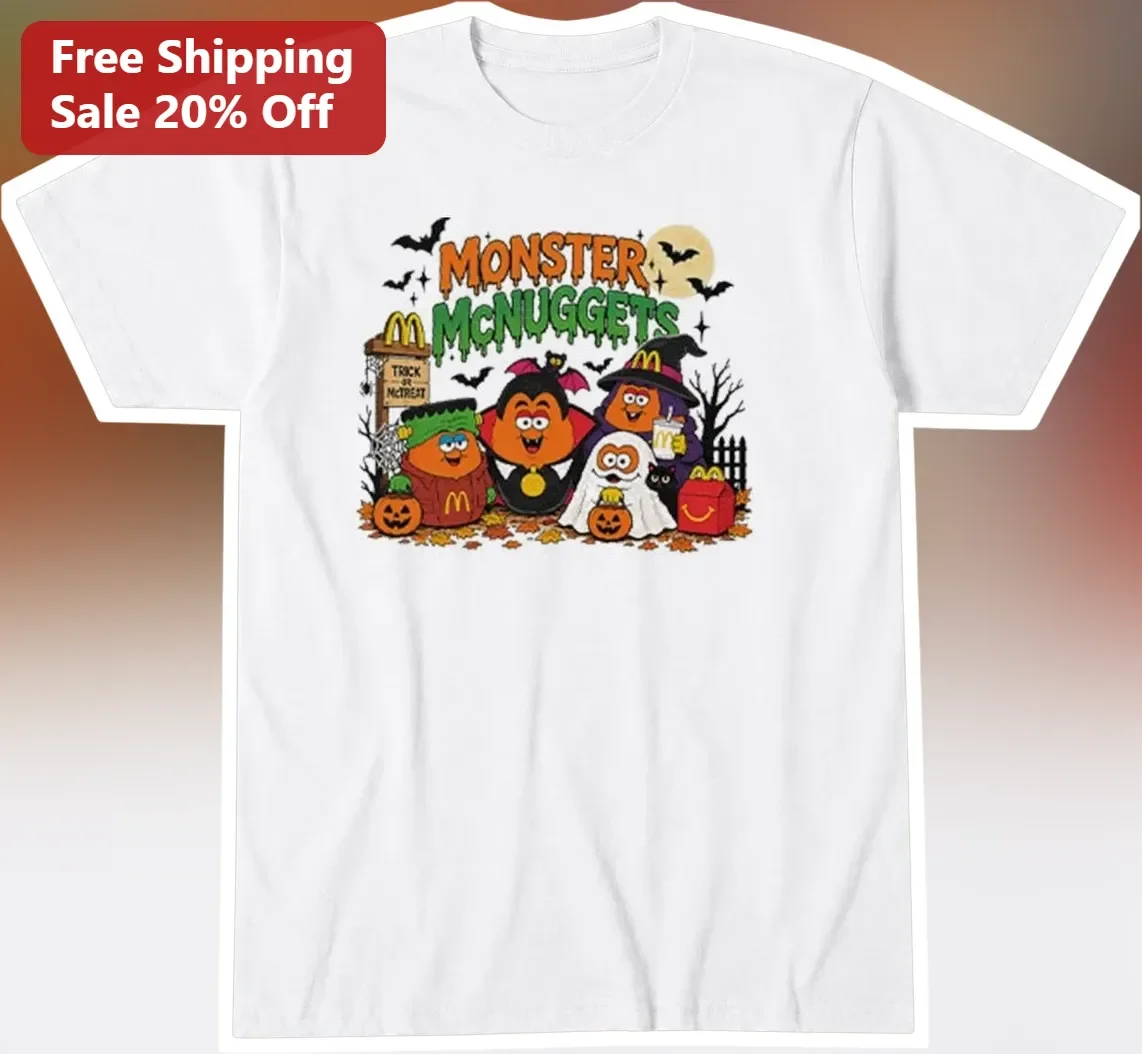 Monster McNuggets Halloween Tee Vintage 90s Spooky Chicken Nugget Costume Graphic Shirt
