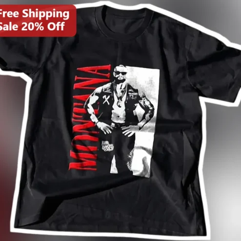 Montana Biker Grunge Graphic Tee Black Vintage Motorcycle Shirt