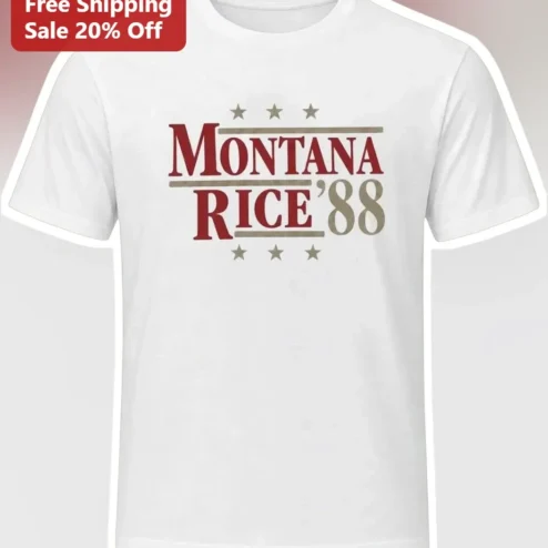 Montana Rice '88 Tee San Francisco Football Legends Retro Varsity Graphic Shirt