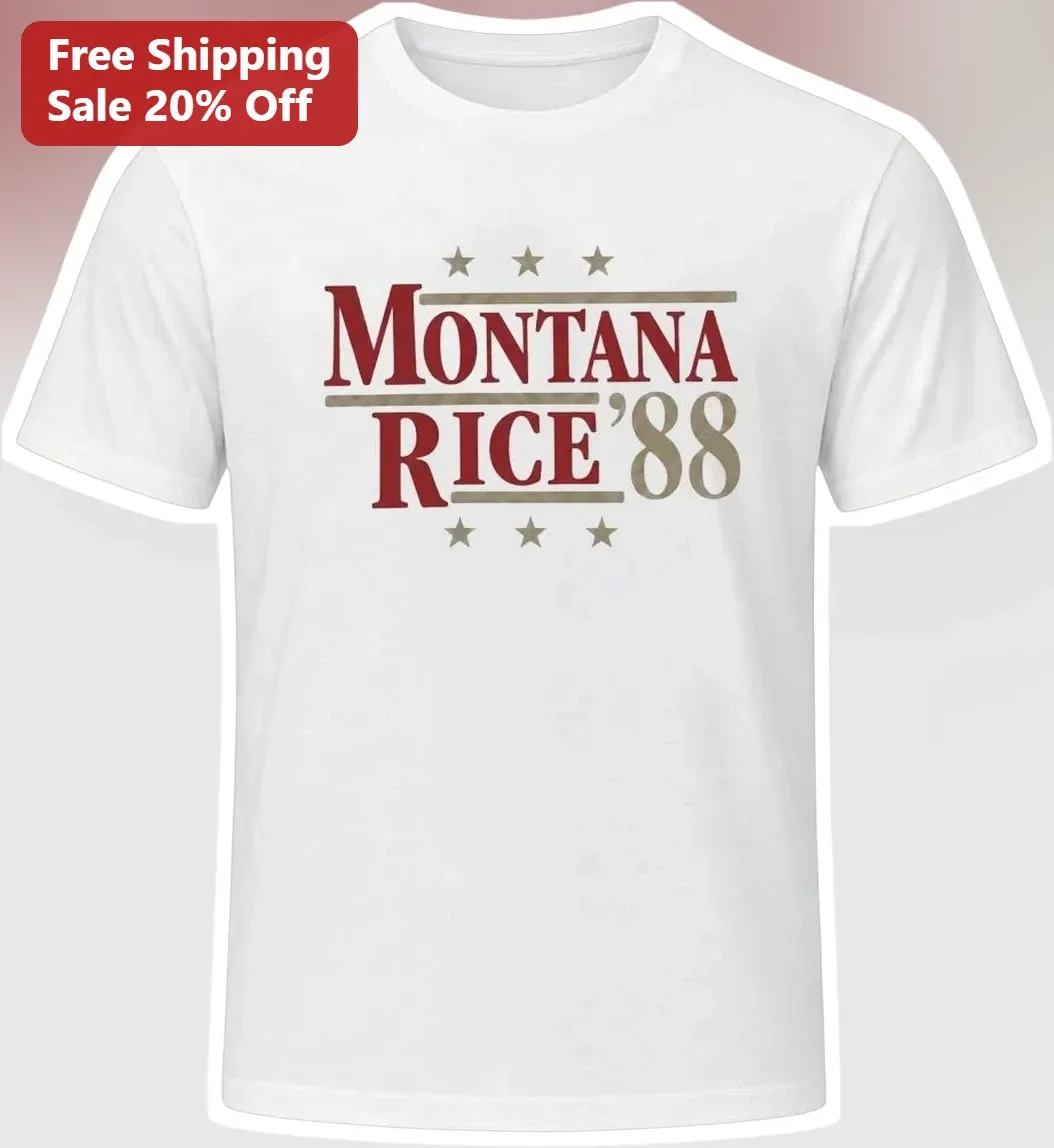 Montana Rice '88 Tee San Francisco Football Legends Retro Varsity Graphic Shirt