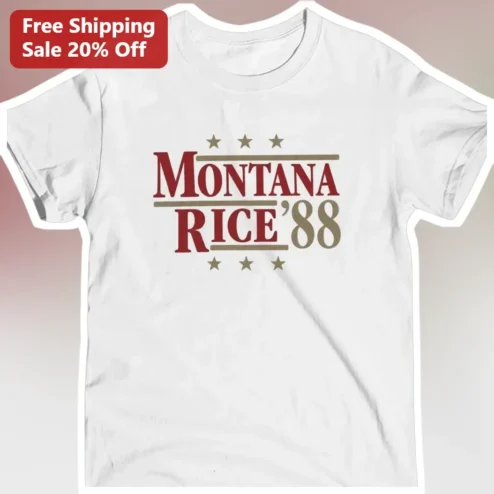 Montana Rice '88 Vintage Retro Football Legends Graphic Tee