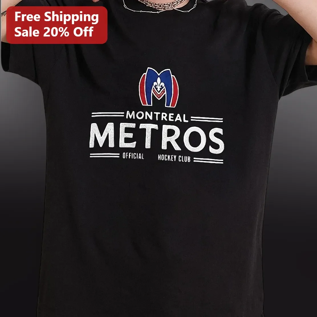 Montreal Metros Official Hockey Club Vintage Distressed Graphic Tee for Men Women