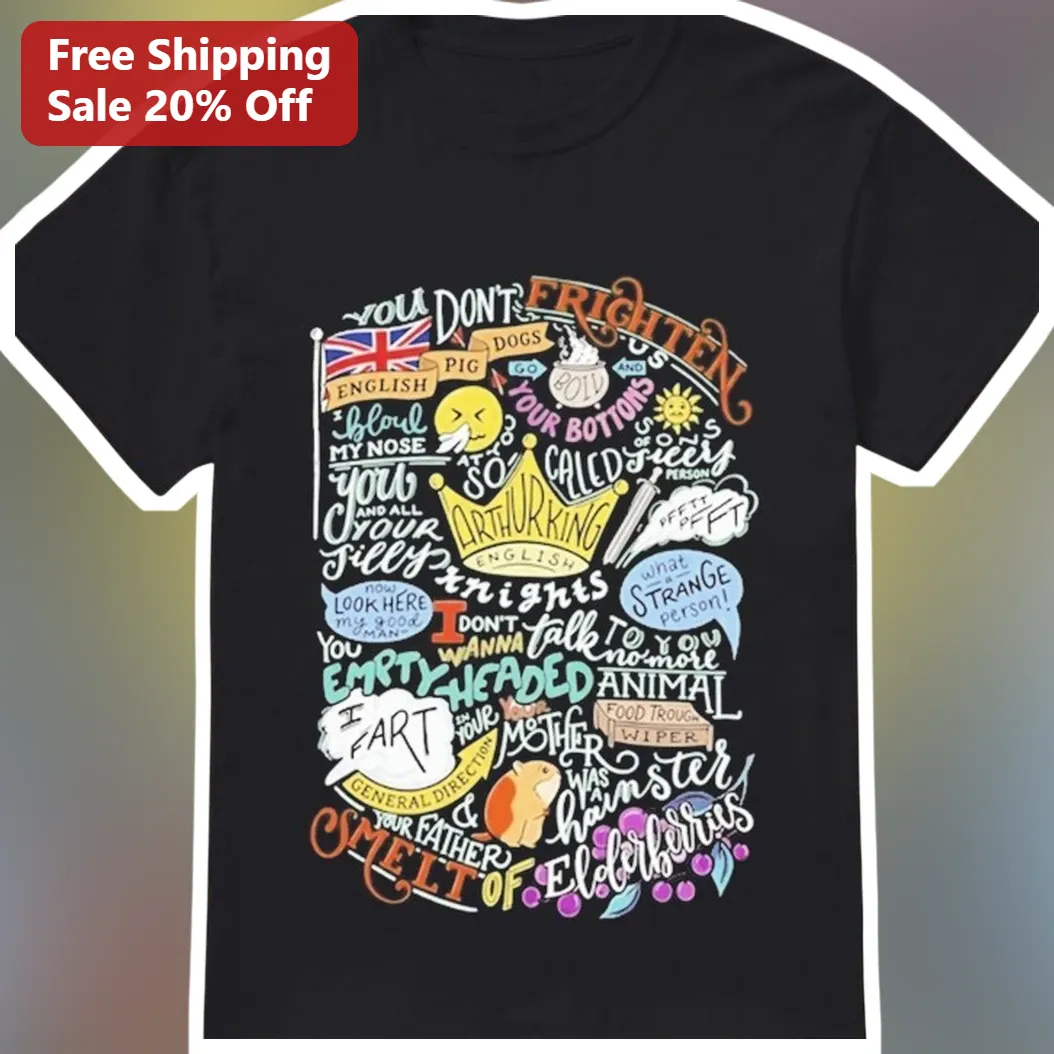 Monty Python and the Holy Grail Tee British Comedy Movie Quote Graphic Shirt for Fans
