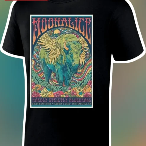 Moonalice Hardly Strictly Bluegrass Psychedelic Winged Buffalo Tee