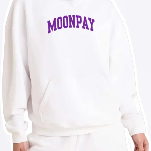 MOONPAY Hoodie Crypto Web3 Blockchain Collegiate Style Pullover for Traders and Developers