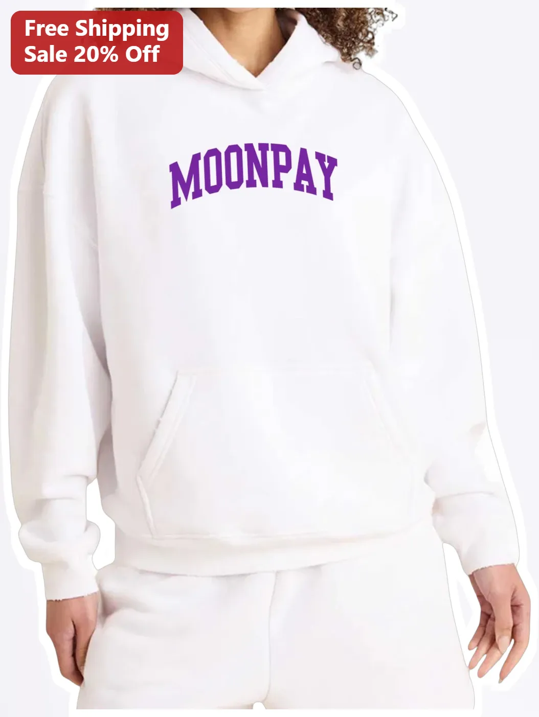 MOONPAY Hoodie Crypto Web3 Blockchain Collegiate Style Pullover for Traders and Developers