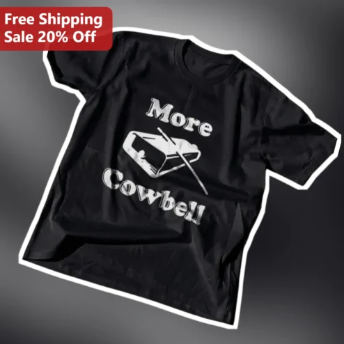More Cowbell SNL Sketch Tee Vintage Distressed Graphic Shirt for Men Women