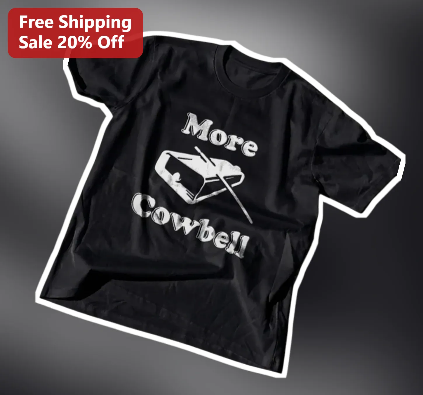 More Cowbell SNL Sketch Tee Vintage Distressed Graphic Shirt for Men Women