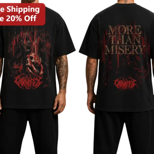 More Than Misery Carcified Graphic Tee Horror Metal Band Shirt