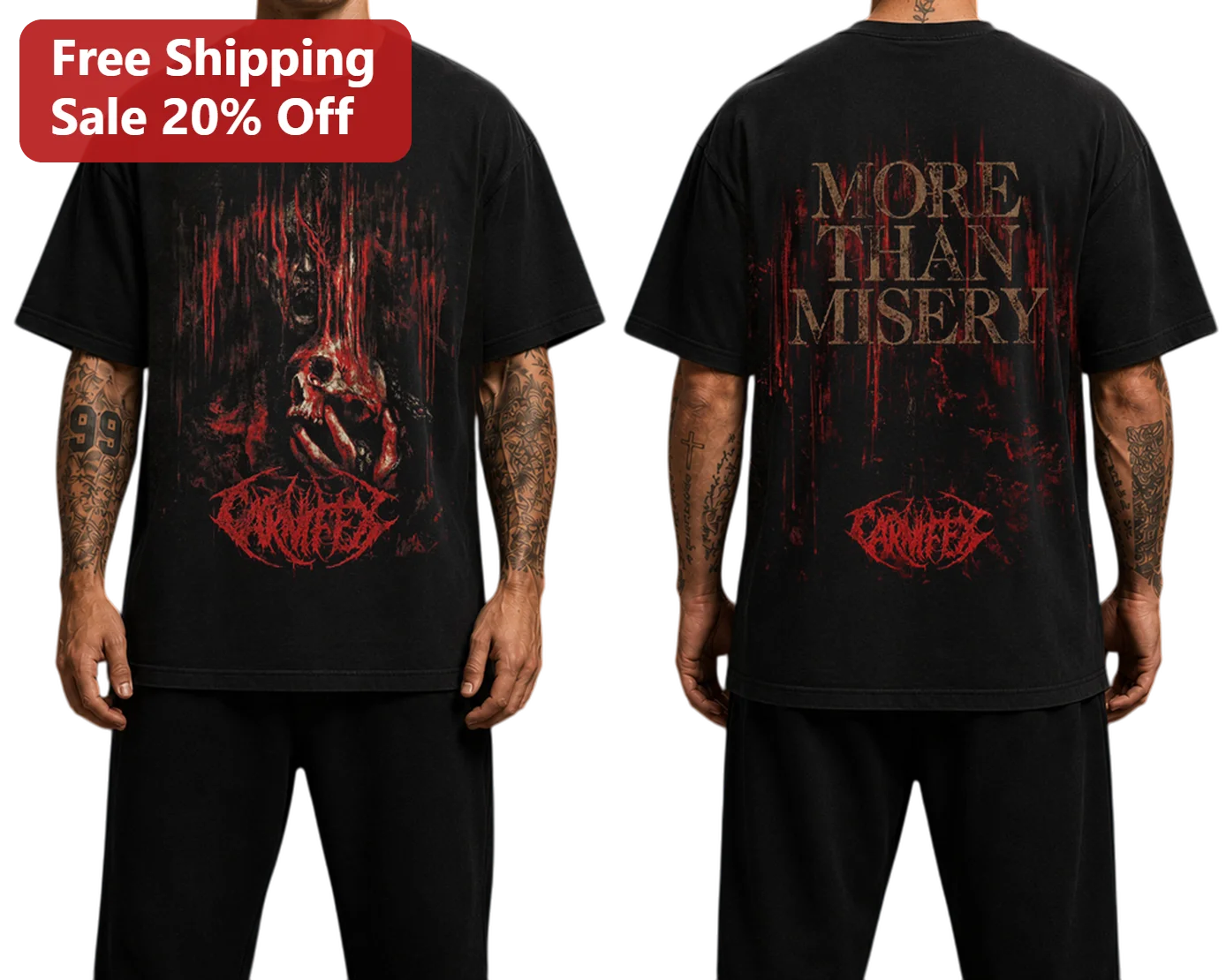 More Than Misery Carcified Graphic Tee Horror Metal Band Shirt