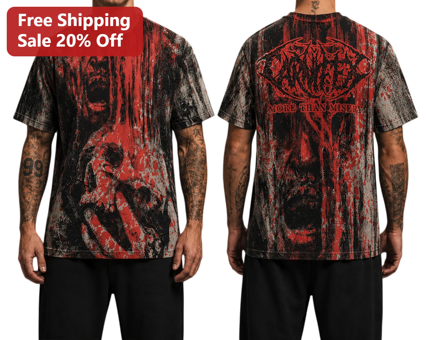 More Than Misery Carnifex Band Graphic Tee Horror Metal Shirt