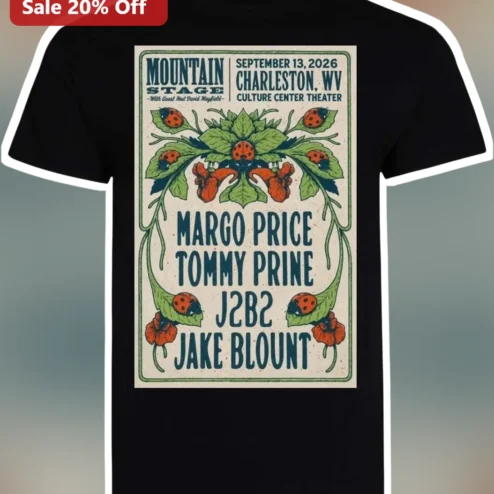 Mountain Stage Tee Vintage Concert Poster Graphic Shirt for Music Fans