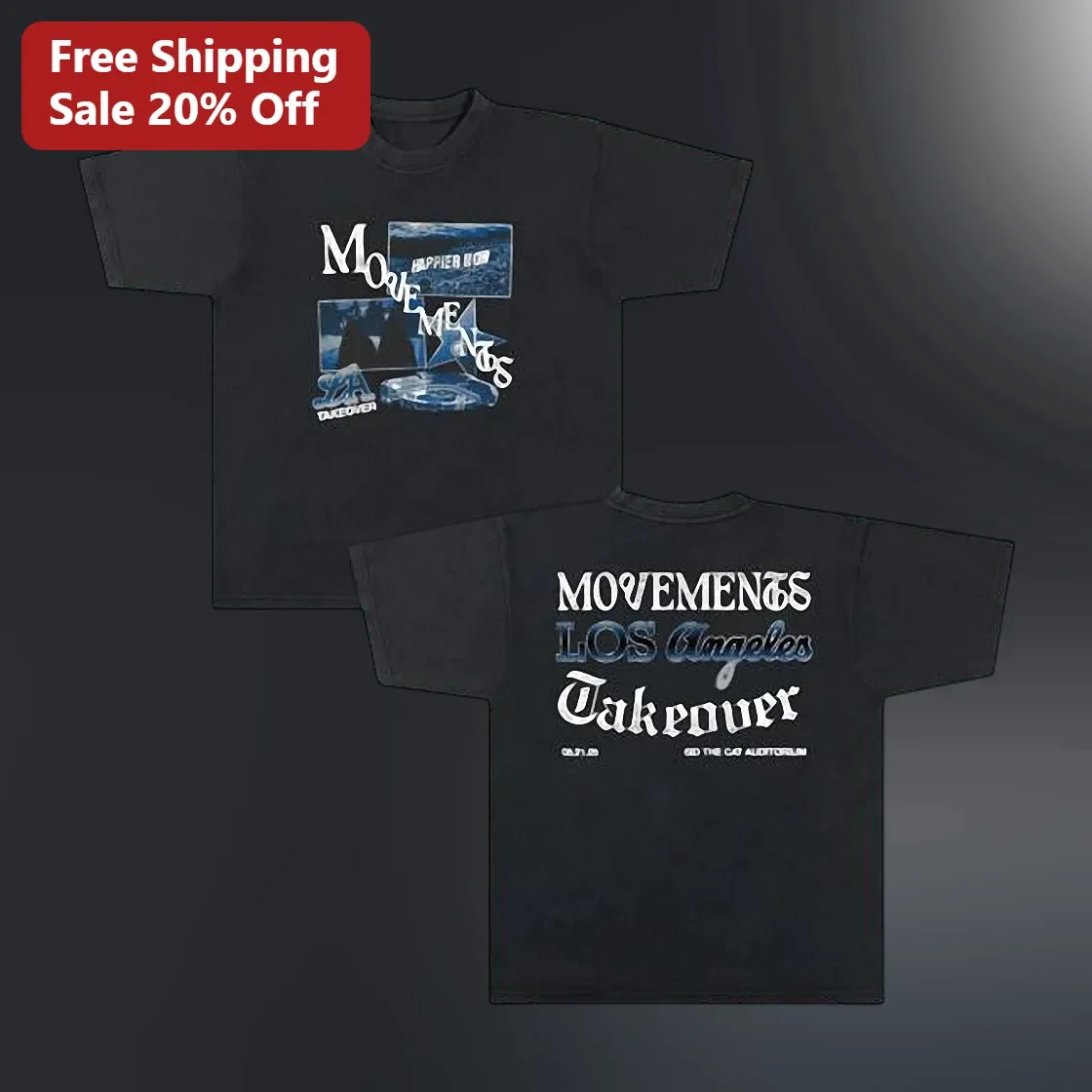 Movements Takeover Tee Band Merch Graphic T-Shirt Streetwear Y2K Grunge Style