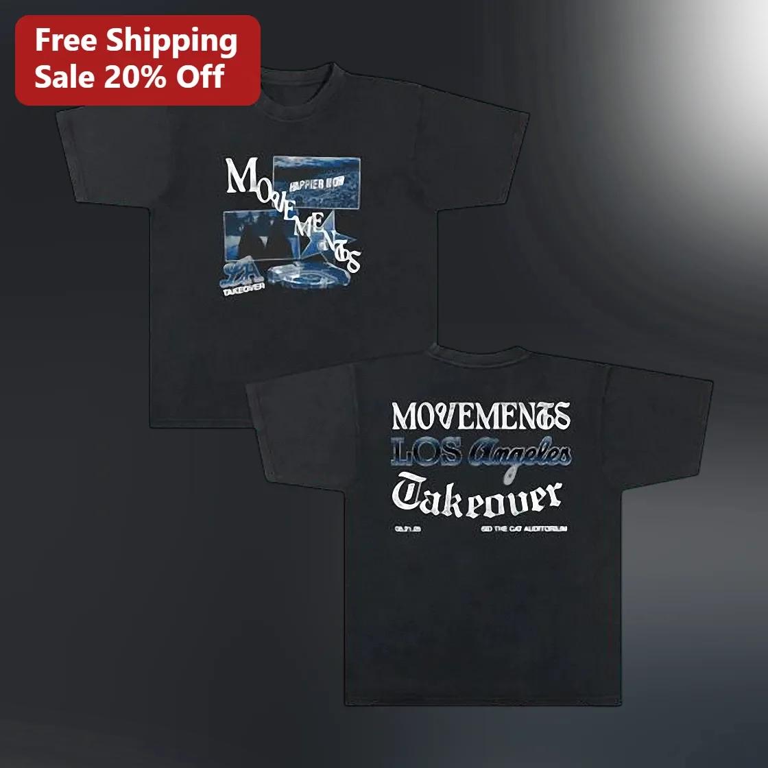 Movements Takeover Tee Distressed Grunge Y2K Streetwear Graphic Shirt