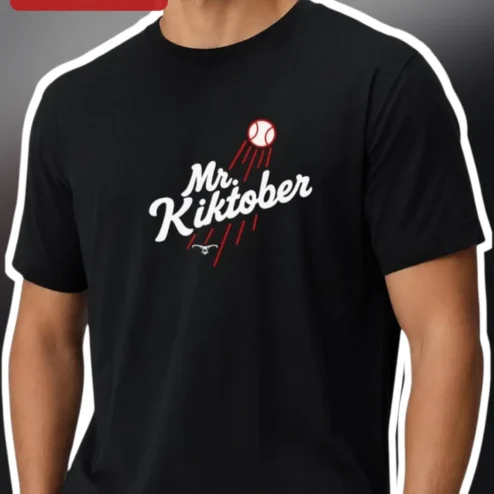 Mr. Kiktober Tee Funny Baseball Name Pun Vintage Style Graphic Shirt for Men October Birthday Gift