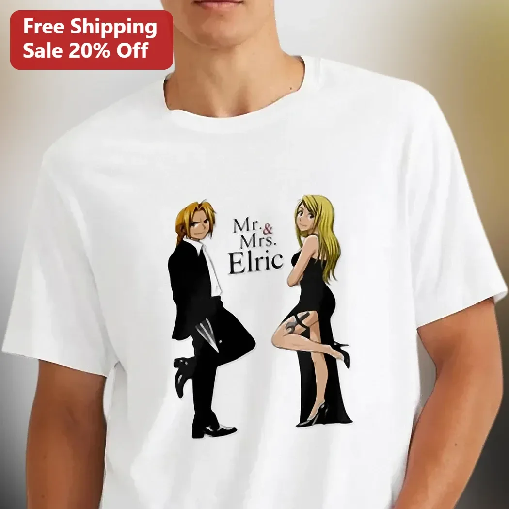 Mr. Mrs. Elric Tee Edward and Winry Fullmetal Alchemist Couple Shirt