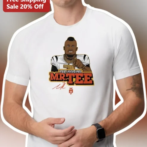 Mr. Tee The Higgins Graphic Tee Hip Hop Music Merch Cartoon Caricature Shirt