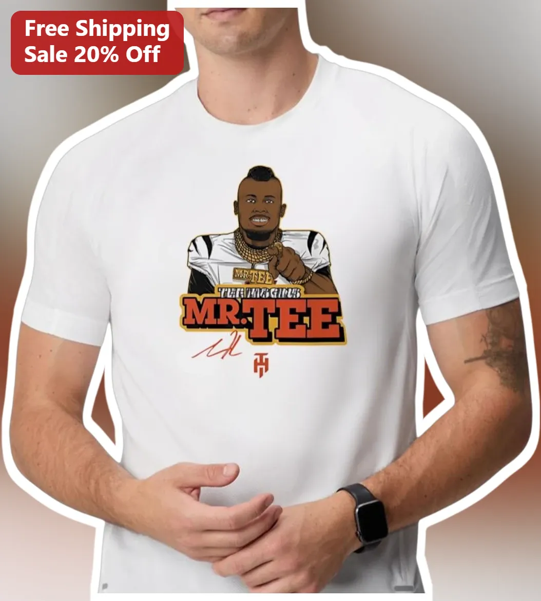 Mr. Tee The Higgins Graphic Tee Hip Hop Music Merch Cartoon Caricature Shirt