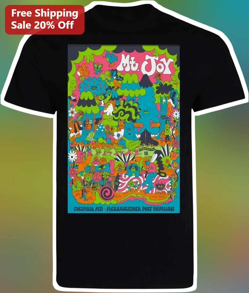 Mt. Joy Merriweather Post Pavilion Tee Columbia MD Indie Rock Band Shirt