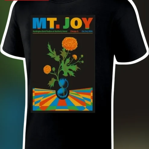 MT. JOY Tee Retro Psychedelic Concert Poster Graphic Shirt for Music Fans