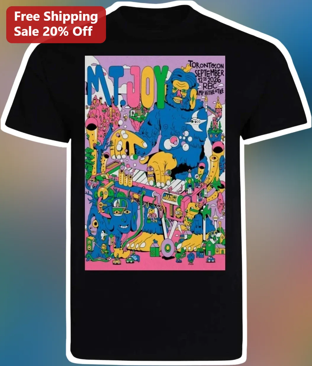 Mt. Joy Toronto RBC Amphitheatre Tee Celebrating 10 Years Of Mt. Joy Tour 2026 Concert Merch