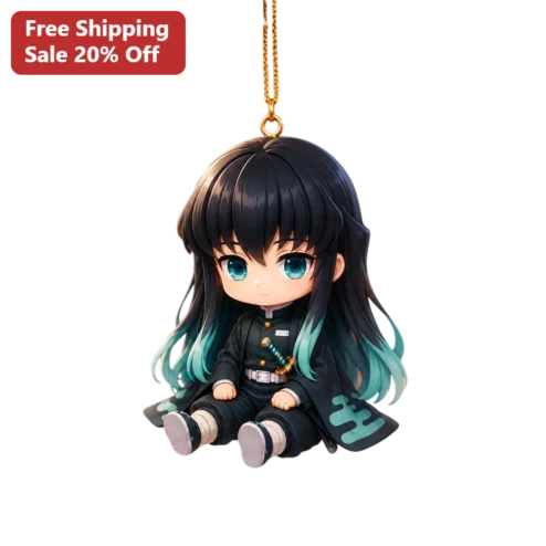 Muichiro Tokito Necklace Demon Slayer Kimetsu No Yaiba Chibi Pendant Gold Chain Anime Gift