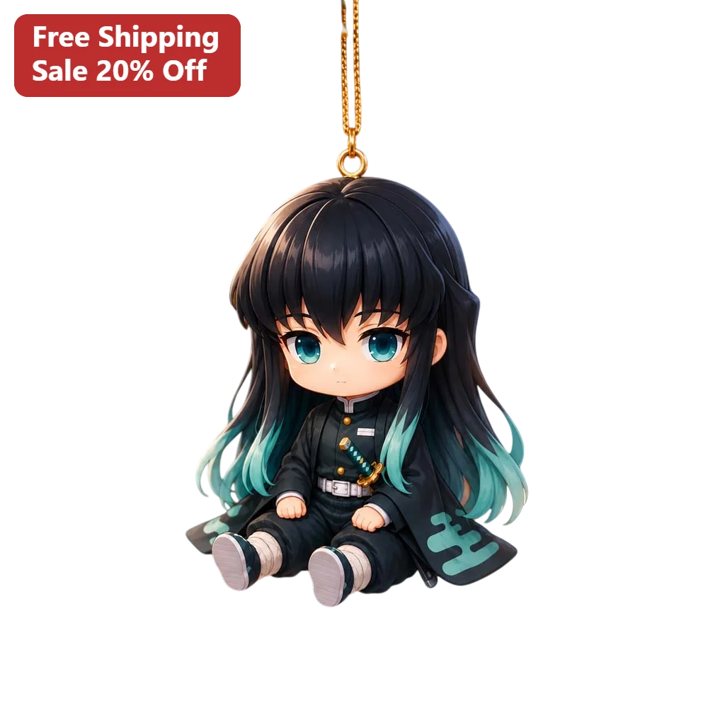 Muichiro Tokito Necklace Demon Slayer Kimetsu No Yaiba Chibi Pendant Gold Chain Anime Gift