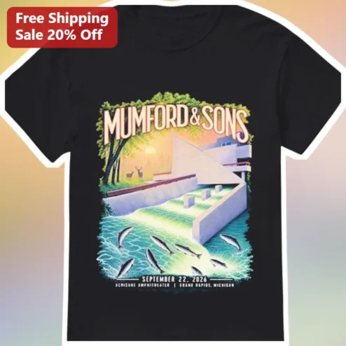 Mumford Sons Acrisure Amphitheater Grand Rapids Michigan Concert Tee Vintage Tour Shirt