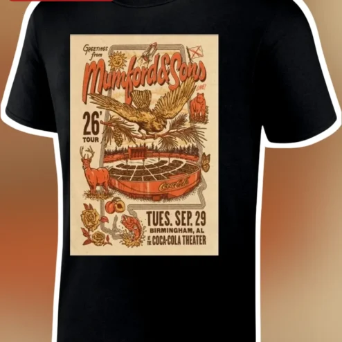 Mumford Sons Greetings From 26 Tour Tee Vintage Folk Rock Band Merch Graphic Shirt