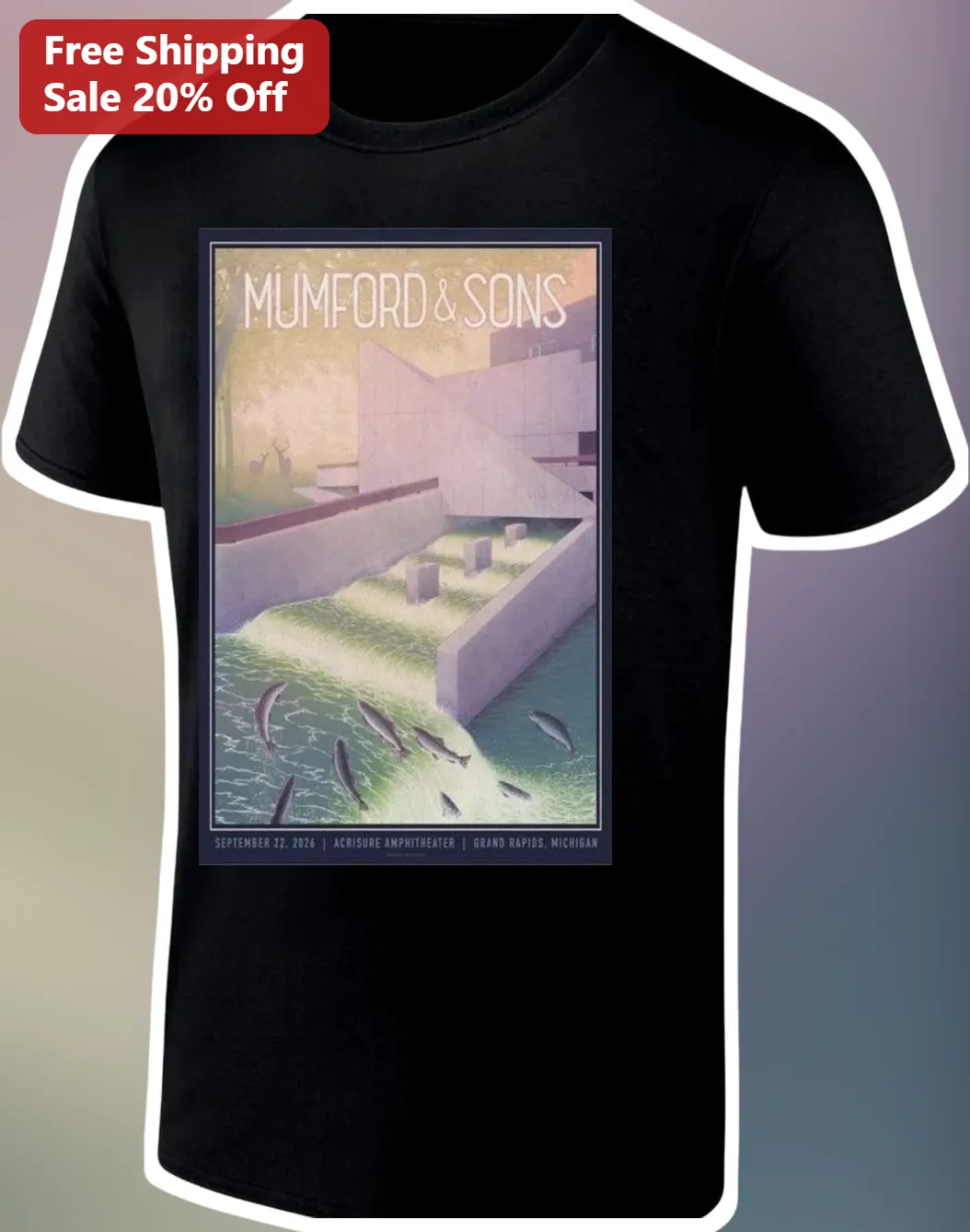 Mumford Sons Vintage Concert Poster Tee Indie Folk Band Merch Gift