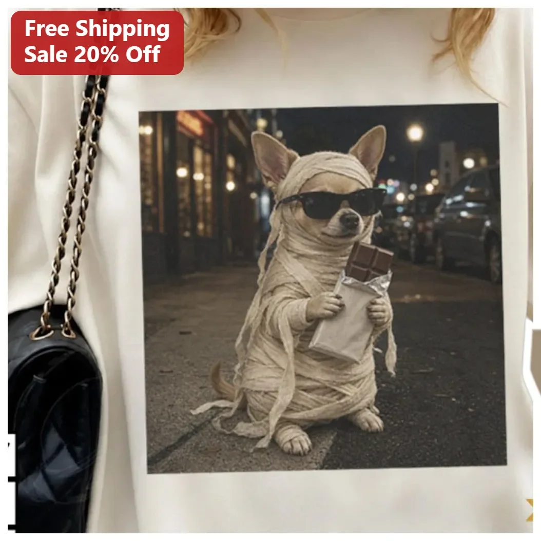 Mummy Dog Halloween Costume Tote Bag Funny Chihuahua Pet Gift