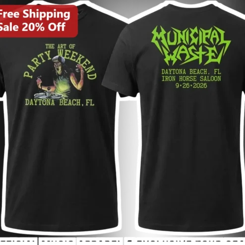 Municipal Waste The Art of Party Weekend Graphic Tee Crossover Thrash Band Merch
