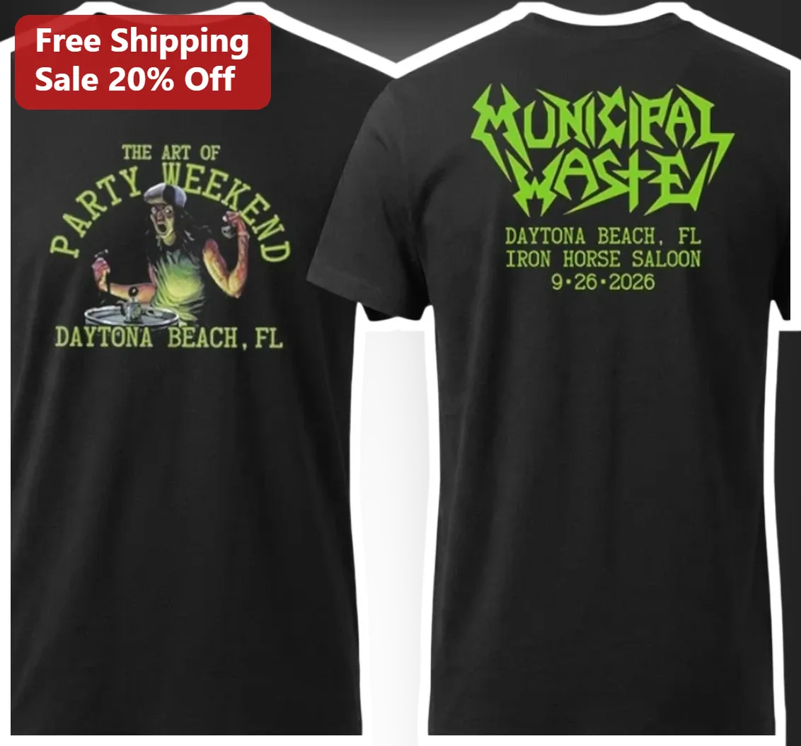 Municipal Waste The Art Of Party Weekend Graphic Tee Crossover Thrash Metal Band Merch