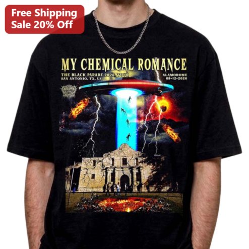 My Chemical Romance The Black Parade 2026 Tour Tee, San Antonio TX Alamodome Concert Merch
