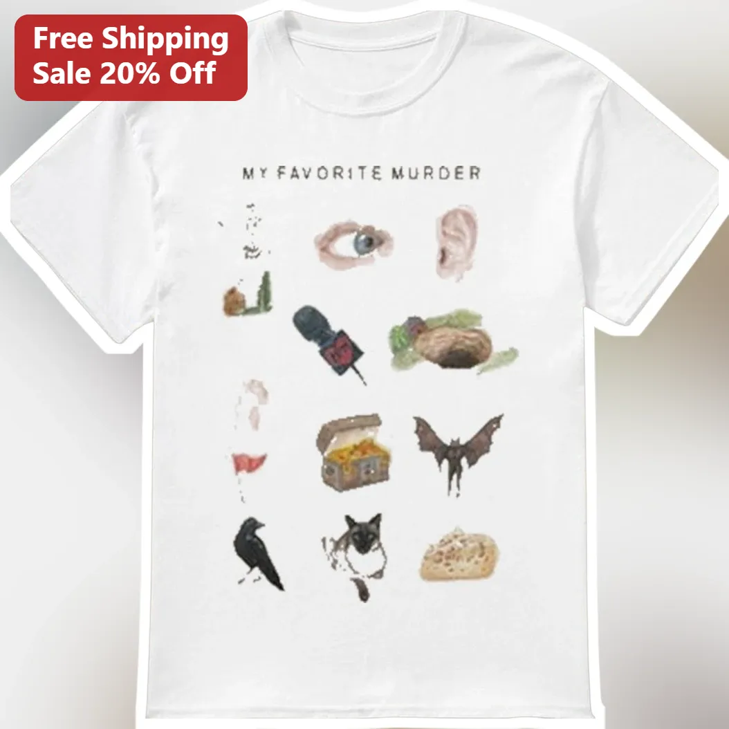 My Favorite Murder Tee Watercolor Illustration Graphic Shirt for Women Murderino Gift
