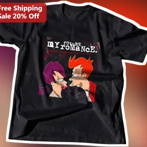 My Future Romance Futurama Fry and Leela Graphic Tee for Couples