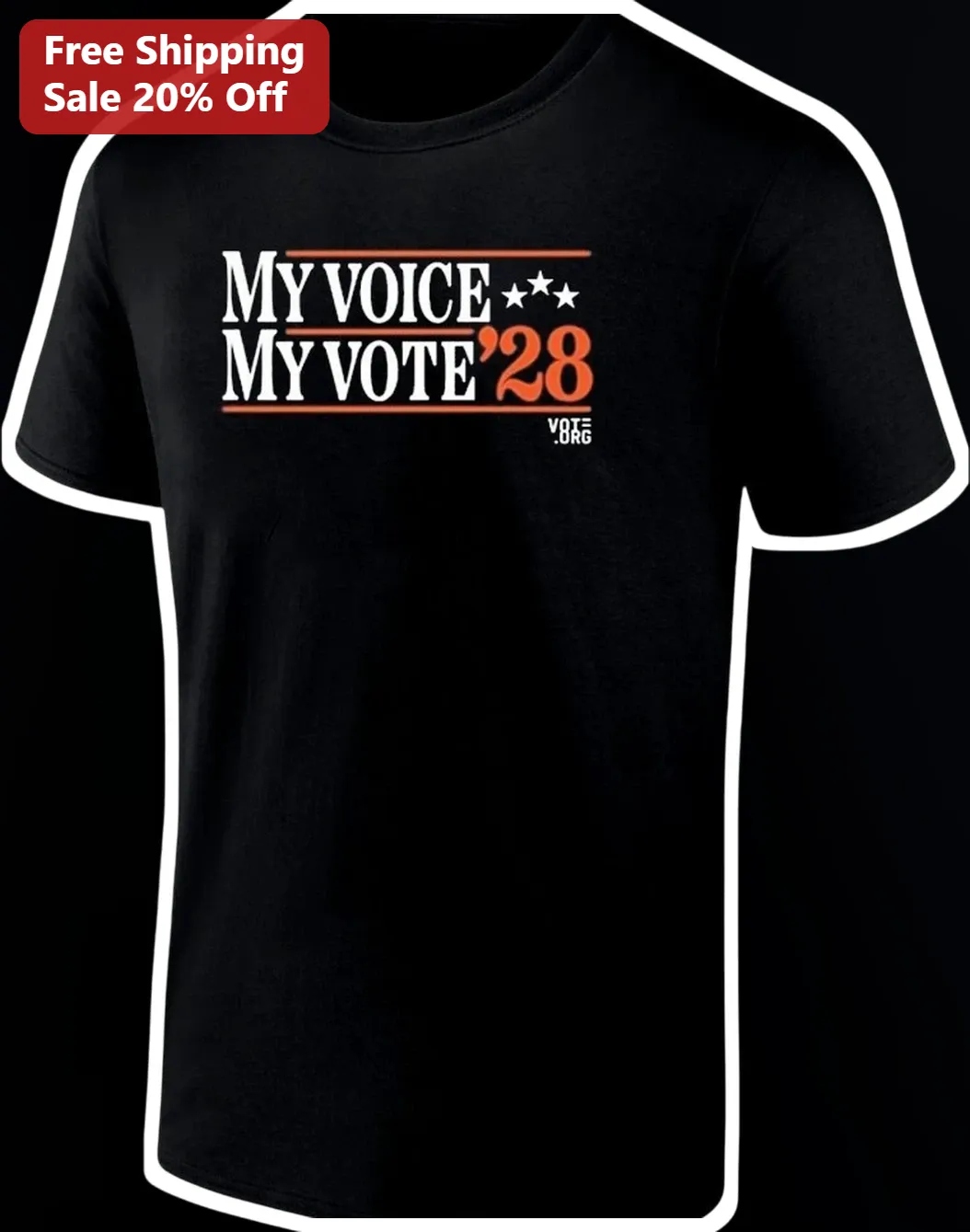 My Voice My Vote '28 Tee 2028 Election Voting Rights Civic Engagement Graphic Shirt